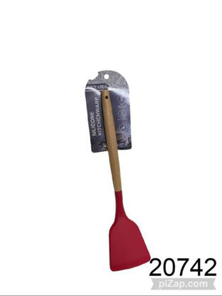 Imagen de ESPATULA CUADRADA DE SILICONA MANGO MADERA 32CM ROSA,ROJO,VIO 3.26